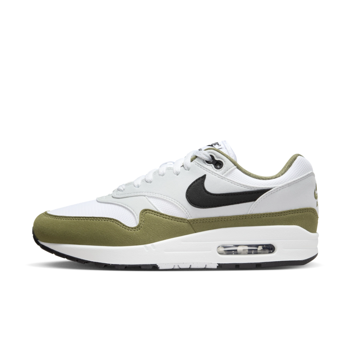 Nike Air Max 1 White Black Medium Olive