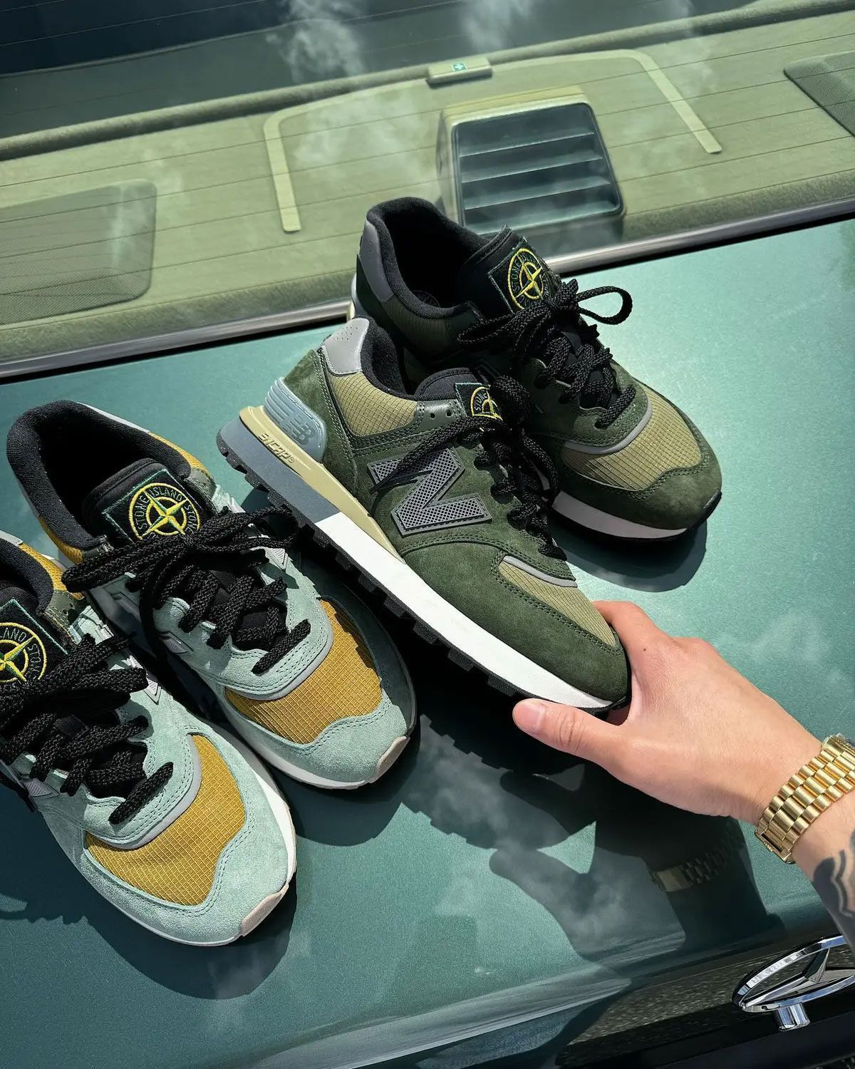 New Balance 574 Legacy Stone Island Dark Green